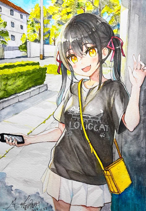この前描いてたアナログ絵試作 #アナログ #水彩マーカー 