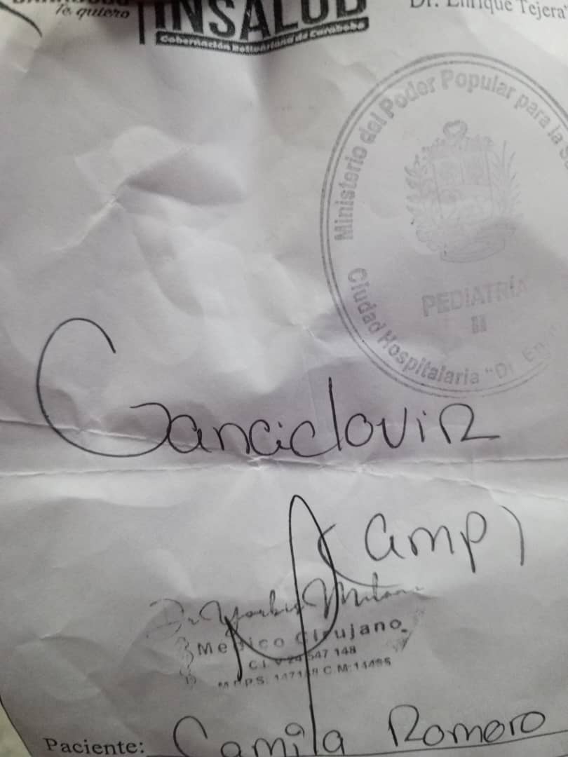 Se requiere con carácter de urgencia medicamento para niña de 12 años hospitalizada, Nerymagg Santo (Mamá) 0412-8813437 <a href="/ConElMazoDando/">Con el Mazo Dando</a> <a href="/dcabellor/">Diosdado Cabello R</a> <a href="/MinSaludVE/">MPPSalud</a>