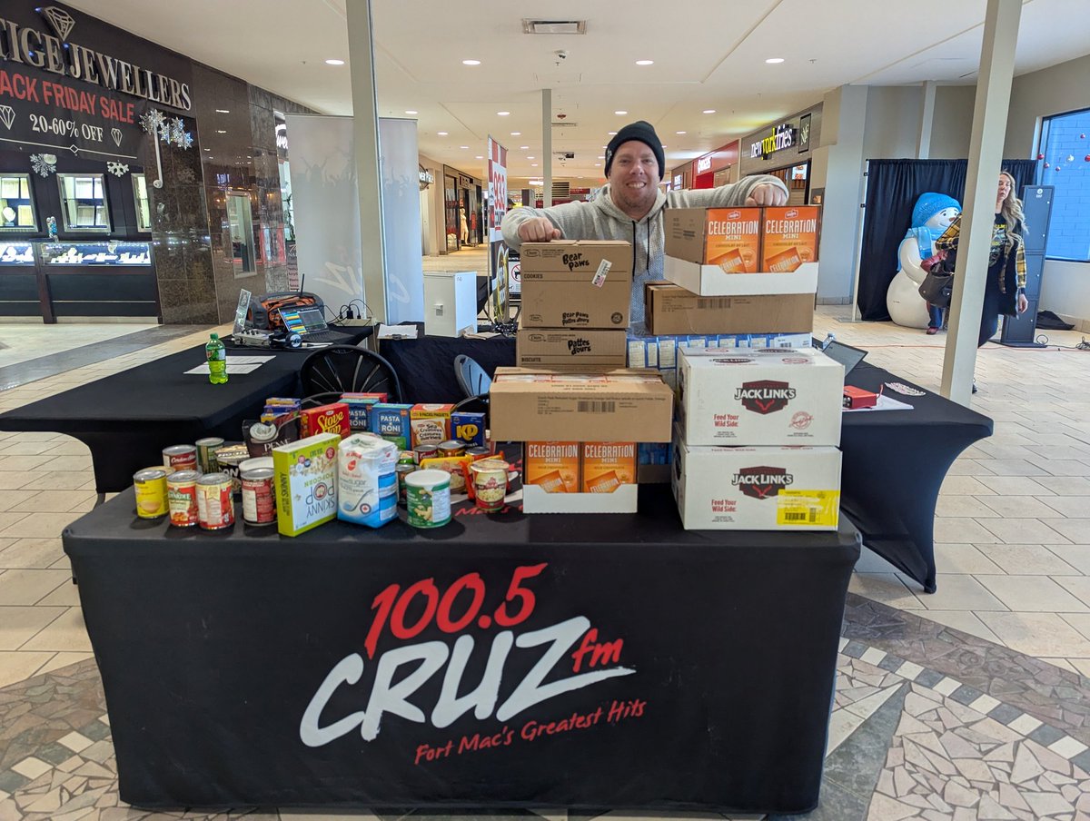 1005CRUZFM's tweet photo. What an AMAZING day! The 2024 Corporate Challenge Radiothon for @feedymm is wrapped, and we’ve raised $235,000! 🙌 You can donate all weekend during the Syncrude Food Drive look for the Red Wilson trucks at grocery stores across Wood Buffalo! -Jordan #harvardmediaeverywhere https://t.co/oWyFnx4DlW