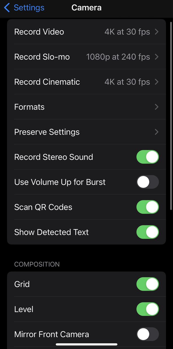 YWBTSrealm's tweet image. People well versed in iPhone photography/videography … why did my phone go into this over exposure mode when on stage clicking my idol… ??  These are my current camera settings…help!! 

#iphonephotography #iphone14pro #iphoneissue #iphonephoto #phonecamera #phonecameraexposure