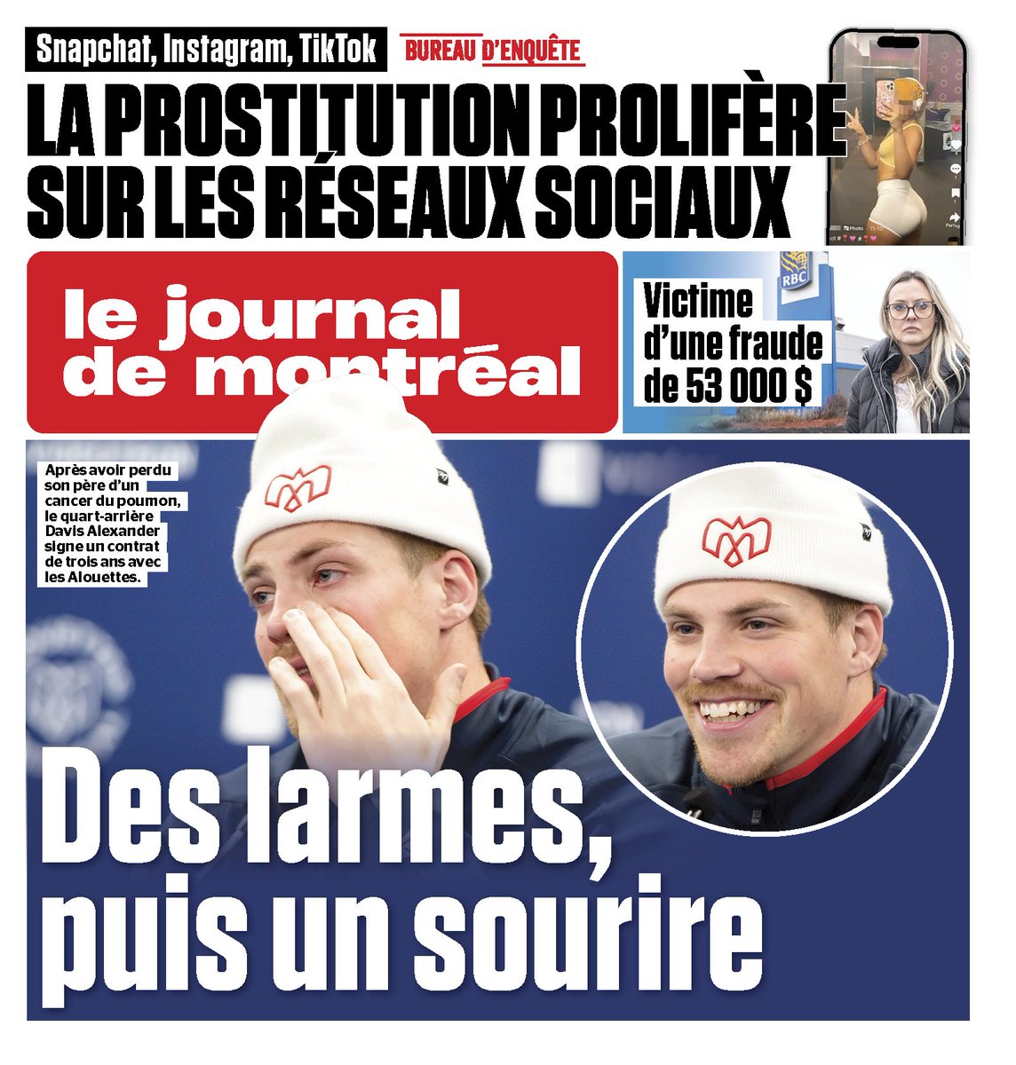 JdeMontreal's tweet image. Voici notre une du matin en ce 29 novembre 2024! Pour vous abonner à nos infolettres, c’est ici: journaldemontreal.com/infolettres