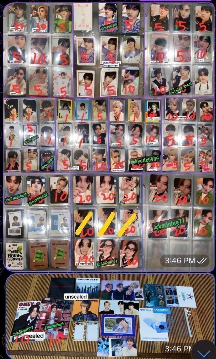 🔥 Open Sharing Local Haruto Bulk

💰Price as per listed in the pic.

❤️ NO admin fee

❤️ For the albums &amp; pc without price, will do free claim later if all taken, based on fcfs

⚠️ Exclude local postage only

⚠️ claim at t.me/HaruruStore080…