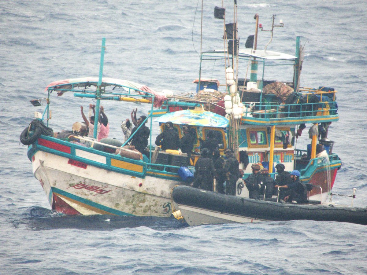 sidhant's tweet photo. Indian, Sri Lankan Navies Seize 500 kg Crystal Meth in Joint anti narcotics Operation

With inputs from Sri Lankan Navy, India's maritime patrol aircraft takes surveillance, Gurugram based Info Fusion centre provides more info as Indian Navy ship deployed to take action.

Pics: