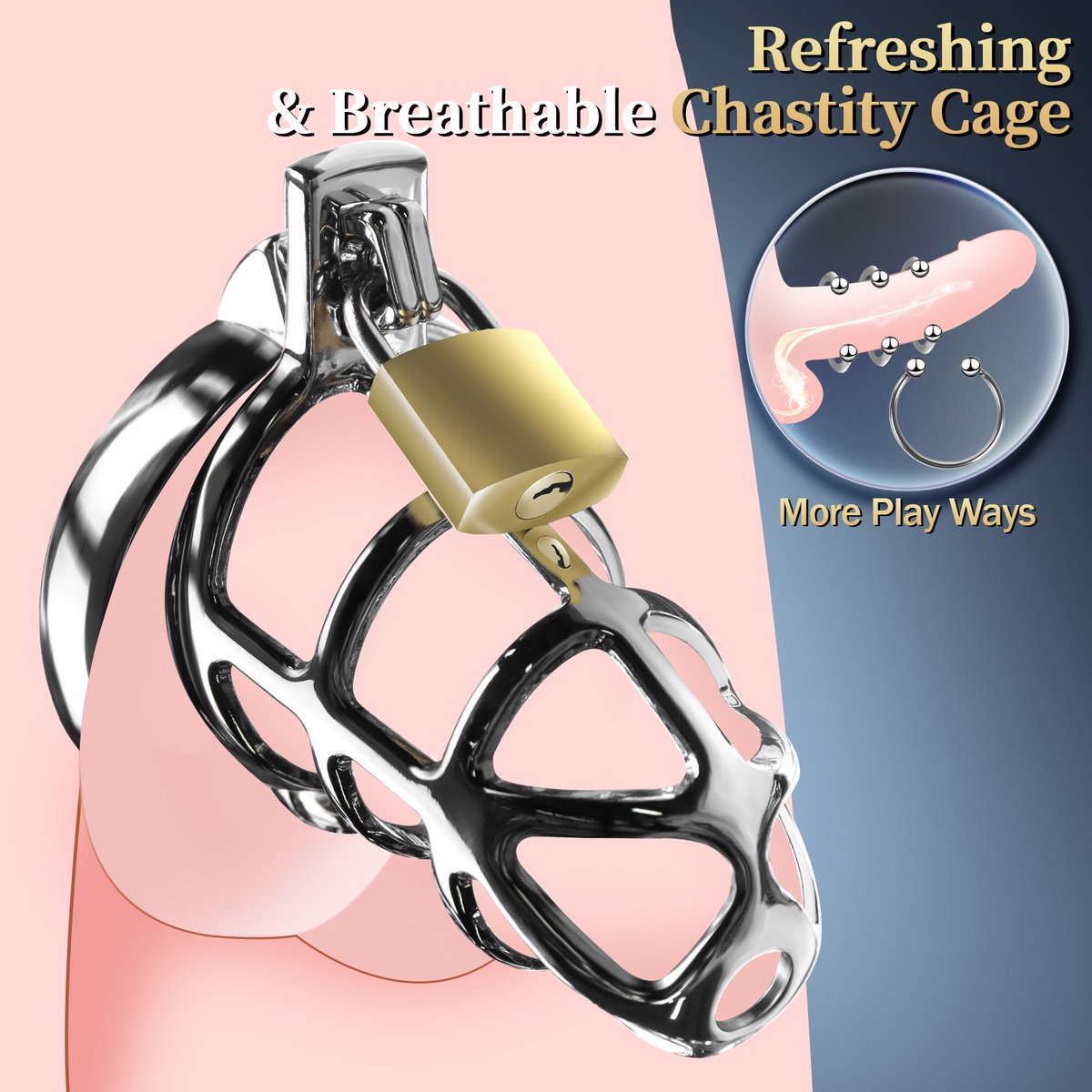 New toy, who want to try this new upgrade chastity cage👇