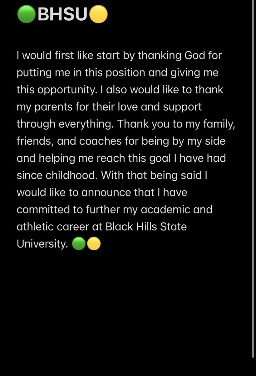 Carter Archuleta (@carchuleta42) on Twitter photo Committed💚💛
Most memorable thanksgiving🦃
<a href="/BreskeJosh/">Coach Breske</a>
<a href="/BHSUFB/">BHSU Football</a>
<a href="/BearcatDouglas/">Douglas Bearcat Football</a> Committed💚💛
Most memorable thanksgiving🦃
<a href="/BreskeJosh/">Coach Breske</a>
<a href="/BHSUFB/">BHSU Football</a>
<a href="/BearcatDouglas/">Douglas Bearcat Football</a>