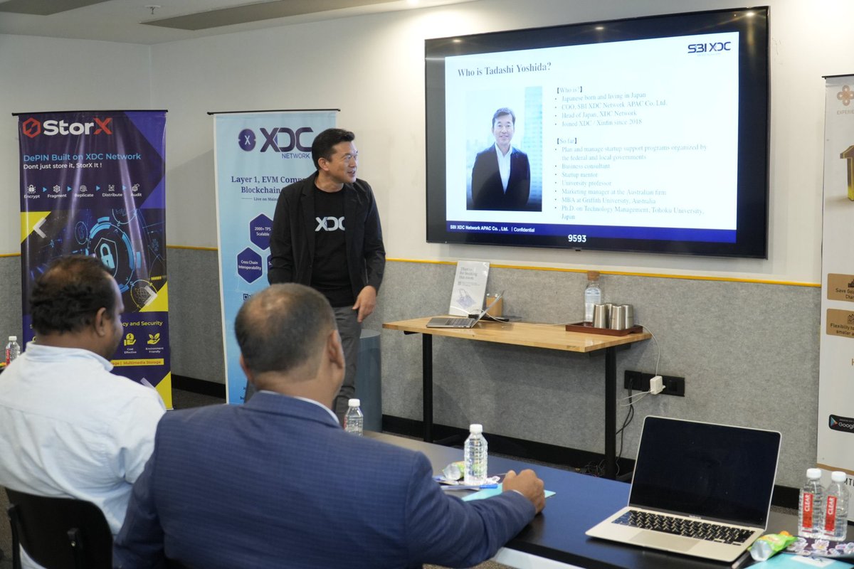 omkarxinfin's tweet photo. The first-ever #XDCNetwork Event in Mumbai, #India, organized by XDC Innovation Initiative Lab, was a massive success!

We were honored to host special guests from the #XDC ecosystem who showcased their platforms:

- SBI XDC Network APAC: Mr. Tadashi Yoshida @tashiten_tad, #Japan #SBIVC 

- LawBlocks: Mr. Ashish Baphana, #UAE #LawBlocks #LBT 

- StorX: Mr. Prashant Acharya, #Mumbai #Storx #SRX 

The event concluded with an insightful networking session featuring #VCs and leaders from #supplychain, #trade #finance, and more.

A big thank you to @WeWorkIndia,  Mumbai for their incredible support!

#XDCNetwork #Blockchain #Innovation #WeAreXDC #BuildOnXDC #XDC