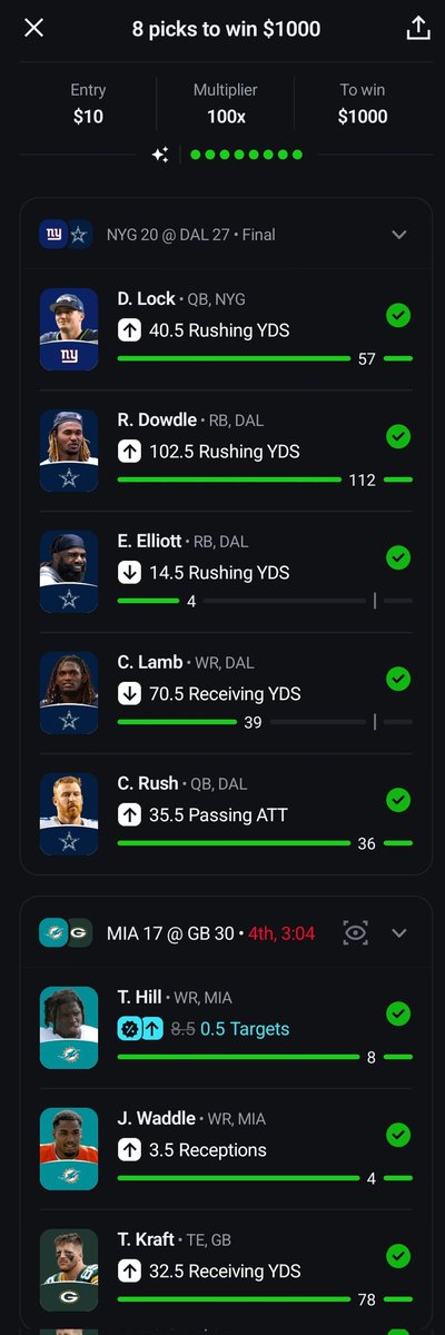 BAMDFS's tweet image. Waddle for the 9900% return! 

🙌🏽💰

#BAMDFS #BETR #NFL #WINNING #BETTING #SLIP