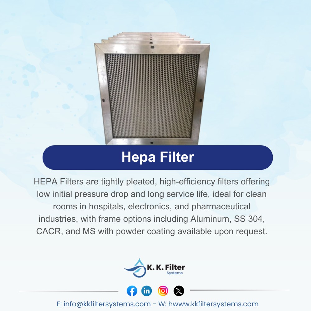 KKFilterSystems's tweet image. Designed for hospitals, electronics, and pharmaceutical industries, they offer low pressure drop, long service life, and are available with frames in Aluminum, SS 304, CACR, and MS (powder-coated on request).
kkfiltersystems.com/Hepa-Filter.ht…

#HEPA #CleanRoom #Filtration #HighEfficiency