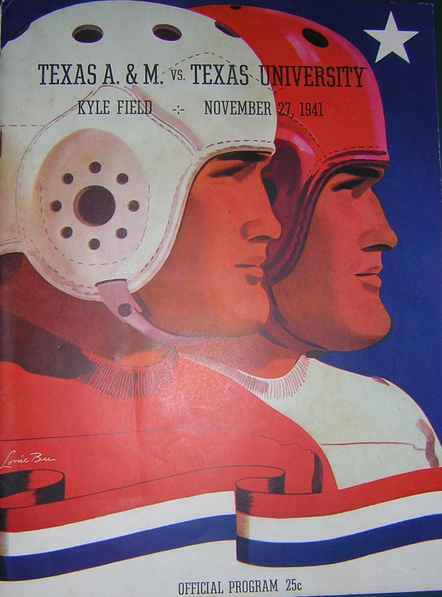 SWCfootballNow's tweet photo. #LonestarShowdown Warmup - 1941 Texas A&M football program. #GigEm #HookEm #SWCrivalry https://t.co/wbaKe8jZop