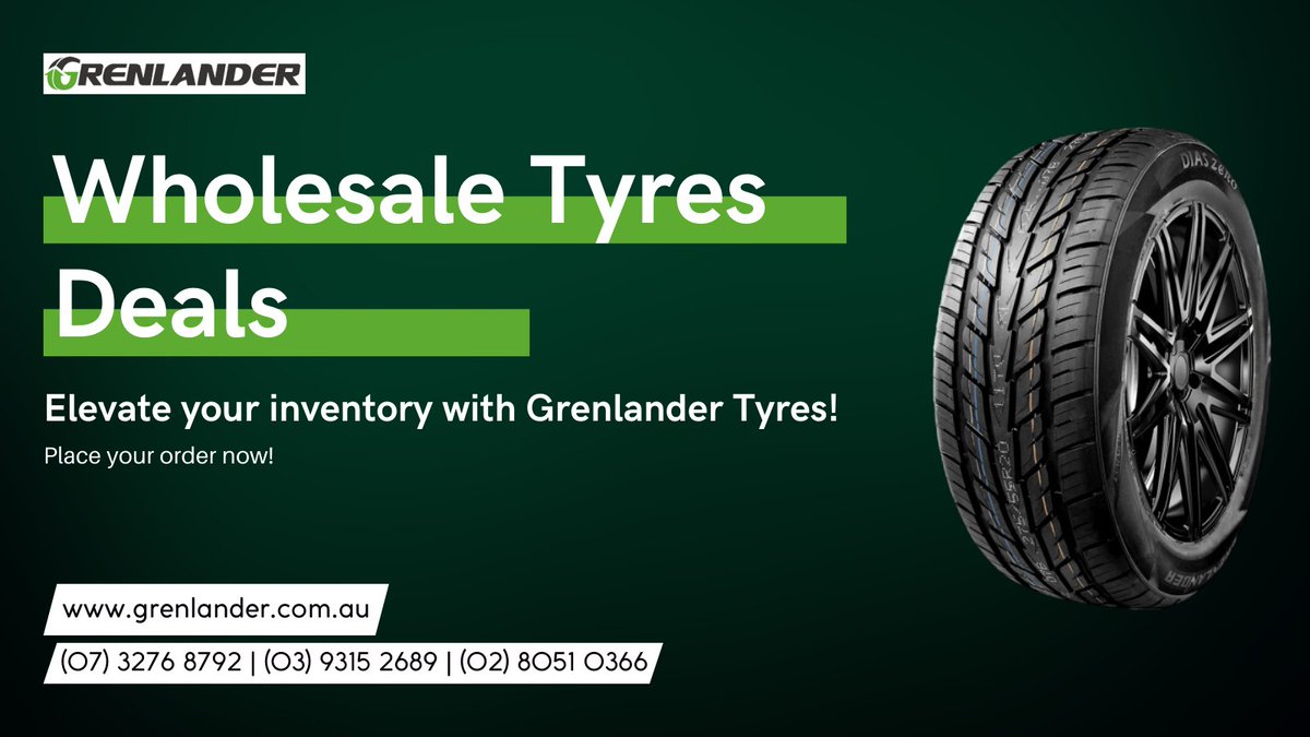grenlandertyres's tweet photo. To all #TyreRetailers, #GrenlanderTyres is here to take your #tyre game to the next level! We're offering premium #qualitytyres at the most competitive #wholesale prices youβll find anywhere.
(07) 3276 8792 | (03) 9315 2689 | (02) 8051 0366
https://t.co/7ClclJrexK https://t.co/4HrBiJ7jiW