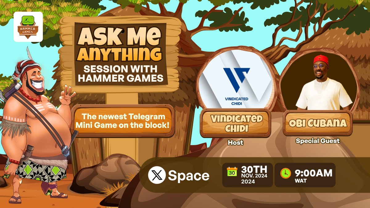 Vindicatedchidi's tweet image. 🎙️ Saturday Morning Show

▫️Host: @Vindicatedchidi
▫️Special Guests: @hammergameworld x @realobi_cubana

🔗 Join the Conversation: x.com/i/spaces/1OwxW…

⏰: 9am WAT
📅: 30 Nov 2024

💥 An AMA is more than just questions and answers; it's a chance to build real connections.