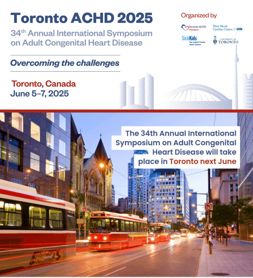 Rafa Alonso (@ralogon) on Twitter photo Save the date for the 34th International Symposium on ACHD held in Toronto next year.
Visit our website at torontoACHD2025.com. The registration will open soon.
We are looking forward to seeing you in Toronto <a href="/TorontoACHD/">Toronto ACHD Program</a> Save the date for the 34th International Symposium on ACHD held in Toronto next year.
Visit our website at torontoACHD2025.com. The registration will open soon.
We are looking forward to seeing you in Toronto <a href="/TorontoACHD/">Toronto ACHD Program</a>
