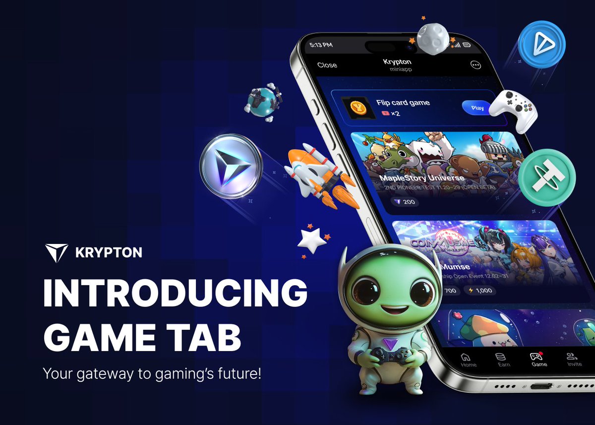Krypton (@krypton_game) on Twitter photo Today we're launching our Game Tab - your portal to an ever-growing universe of top-tier games. This is a major step towards our vision: becoming the ultimate gaming platform that rewards every minute you play.
We kicked off with the legendary <a href="/MaplestoryU/">MapleStory Universe</a> , and trust us - this Today we're launching our Game Tab - your portal to an ever-growing universe of top-tier games. This is a major step towards our vision: becoming the ultimate gaming platform that rewards every minute you play.
We kicked off with the legendary <a href="/MaplestoryU/">MapleStory Universe</a> , and trust us - this