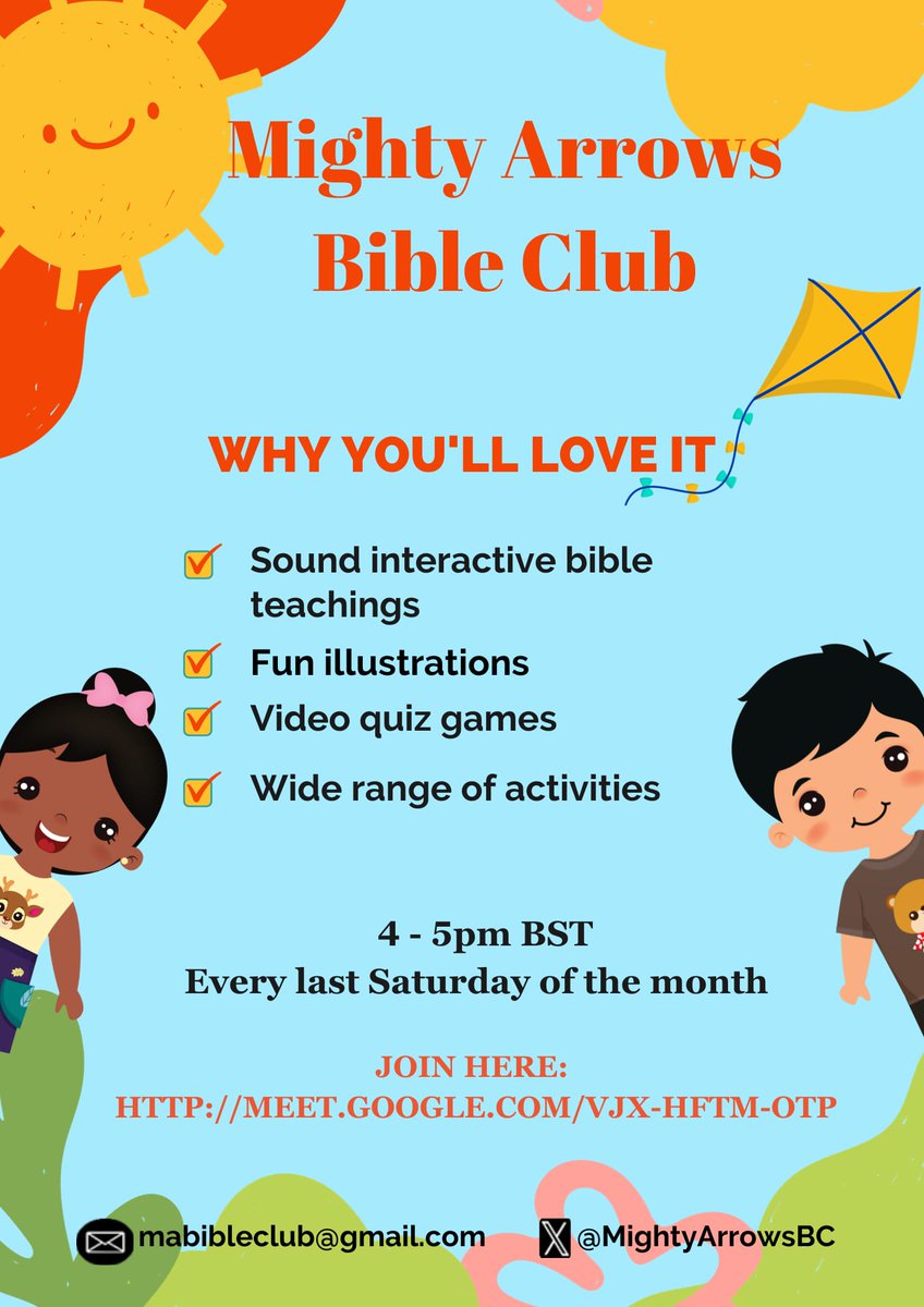 MightyArrowsBC's tweet photo. Hello, Mighty Arrows Bible Club November edition holds on Saturday 30th, at 4pm -5pm. 

Kindly save the join in link and share with other parents - https://t.co/mYZkq1orl5

We're looking forward to having your kids join us for an informative fun experience learning God's word🙂. https://t.co/7xEEky4uz3