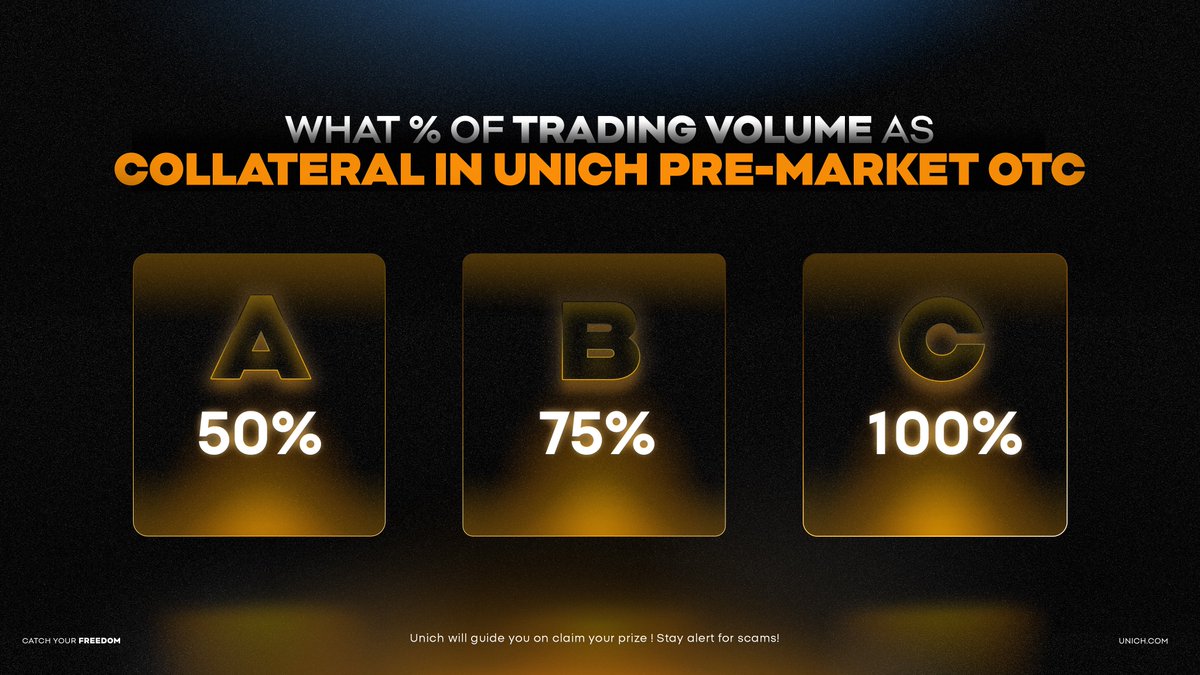unich_com's tweet image. 🧡UNICH GIVEAWAY 12🧡

We launched #Testnet version a few days ago, so today’s QUIZ will focus on pre-market trading. Let's go!🚀

To Enter:
1️⃣RT + Follow @unich_com
2️⃣Tag 3 friends
3️⃣Answer the question in pic!

Prize: 1 $SOL continues for 5 lucky winners.

Hint: You can find…