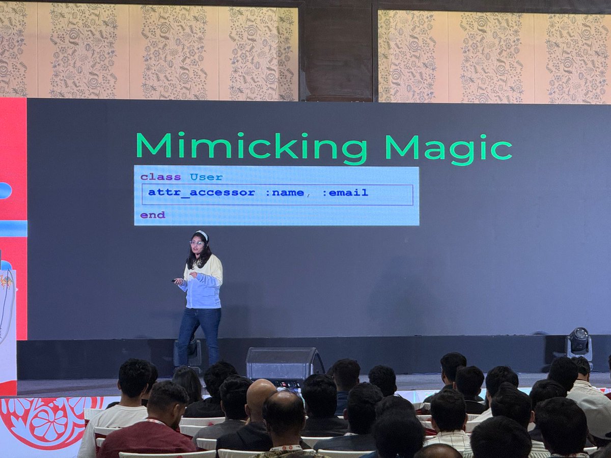 railsfactory's tweet image. Spotlight on @seeker_chaitali  at @rubyconfindia  2024! Our Chaitali’s talk on “Metaprogramming: Unraveling the Magic,&apos; was lit🔥—packed with insights!

Proud moment for RailsFactory!

#RubyConfIndia2024 
#RCI24 
#railsfactory
#silversponsors