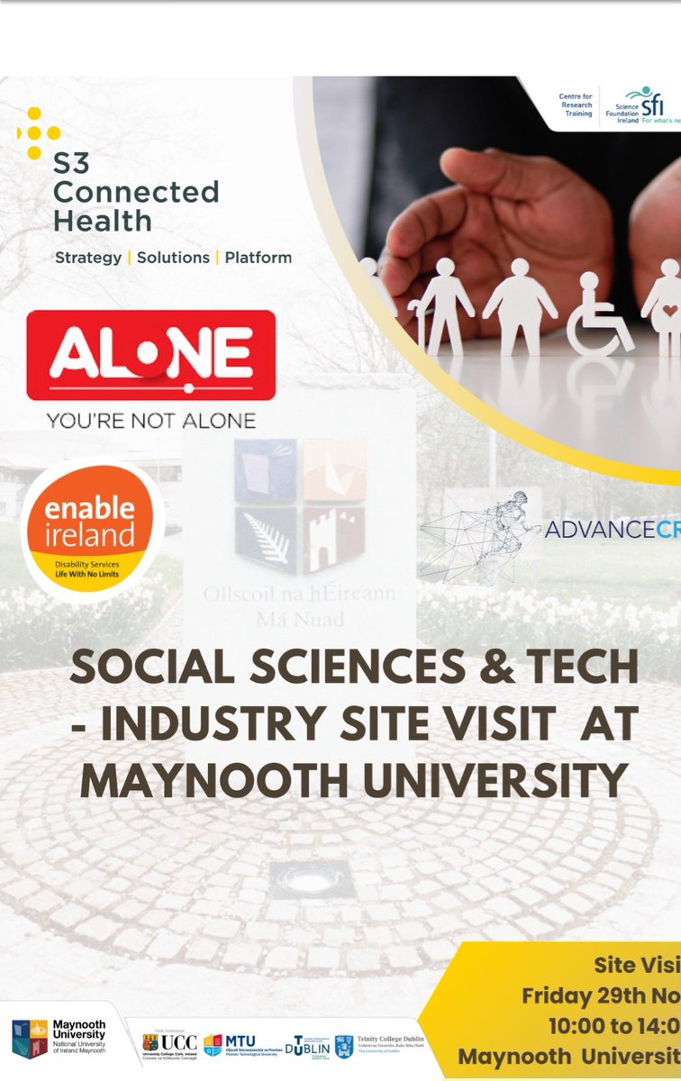 D.Desmond (@deirdre_desmond) on Twitter photo Delighted to host representatives from <a href="/EnableIreland/">Enable Ireland</a>, <a href="/S3ConnectedH/">S3 Connected Health</a> & <a href="/ALONE_IRELAND/">ALONE</a> for this mornings <a href="/AdvanceCrt/">@Advance_CRT</a> #SocialScience #Tech event <a href="/MaynoothUni/">Maynooth University</a>. A warm welcome to our #ADVANCE @weareTUDublin students joining is this morning as well. Delighted to host representatives from <a href="/EnableIreland/">Enable Ireland</a>, <a href="/S3ConnectedH/">S3 Connected Health</a> & <a href="/ALONE_IRELAND/">ALONE</a> for this mornings <a href="/AdvanceCrt/">@Advance_CRT</a> #SocialScience #Tech event <a href="/MaynoothUni/">Maynooth University</a>. A warm welcome to our #ADVANCE @weareTUDublin students joining is this morning as well.