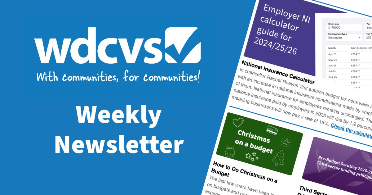 WDCVS Get Connected Weekly Newsletter: 29th November

us8.campaign-archive.com/?u=e3eb4ecb66c…

10 Things you should know! - A weekly snapshot keeping you informed, saving you time.          

#volunteersmakeadifference #funding #westdunbartonshire #costofliving #volunteering #TrusteesWeek