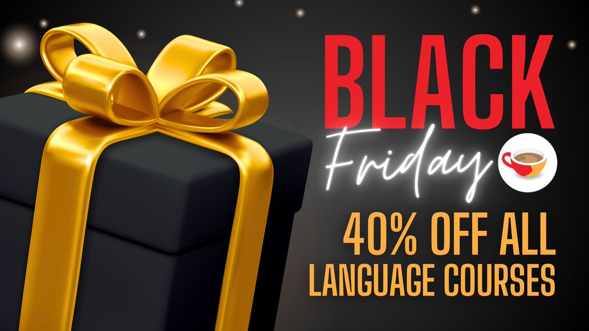 🎉 ¡Ya está aquí el Black Friday! Get 40% OFF all courses—our biggest sale of the year! 🌍✨

Start fresh or take your skills to the next level with short, engaging lessons that fit into any schedule. Communicate in real-life situations👇
coffeebreakcourses.com/bf2024-spanish