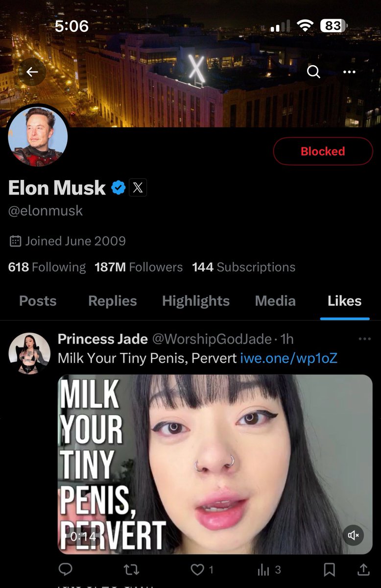 frankthefella's tweet image. REMAMBER
When elon blocked watching other people likes after we caught him liking an onlyfans ( pr0stitution) fet/sh page ?!!
What a small small man