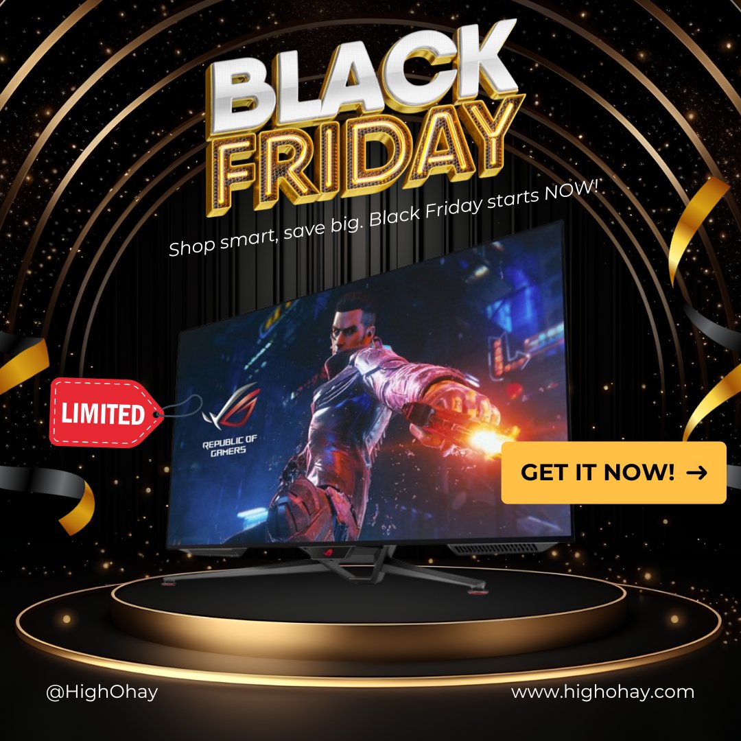 HighOhay's tweet image. Experience gaming like never before with the Asus ROG Swift PG42UQ!

💲 Black Friday Exclusive—Shop Now and Save!
👉 Grab yours today at highohay.com.

#AsusROGSwift #PG42UQ #Highohay #GamingMonitor #BlackFridayDeals