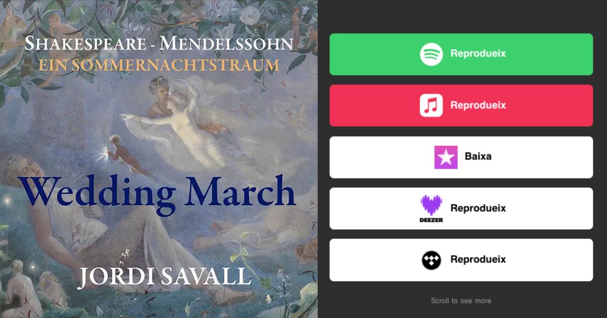 𝖶𝖤𝖣𝖣𝖨𝖭𝖦 𝖬𝖠𝖱𝖢𝖧
𝐀 𝐌𝐈𝐃𝐒𝐔𝐌𝐌𝐄𝐑 𝐍𝐈𝐆𝐇𝐓❜𝐒 𝐃𝐑𝐄𝐀𝐌, 𝐌𝐞𝐧𝐝𝐞𝐥𝐬𝐬𝐨𝐡𝐧
Available on streaming platforms: orcd.co/jordisavall_we…