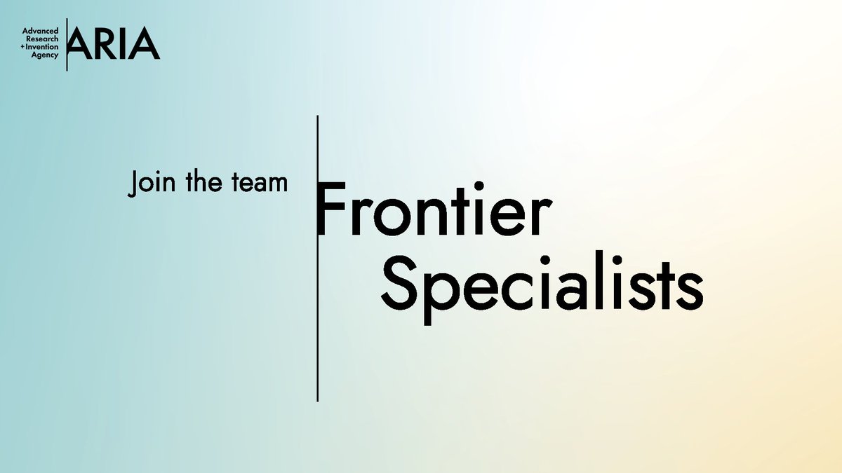 In December we’ll start the search for our first Frontier Specialists 🚀

Frontier Specialists will work alongside PDs, with a high degree of autonomy, to help ideate, soundboard and scope new programme directions. It’s a two-year role that will give you a chance to step off the