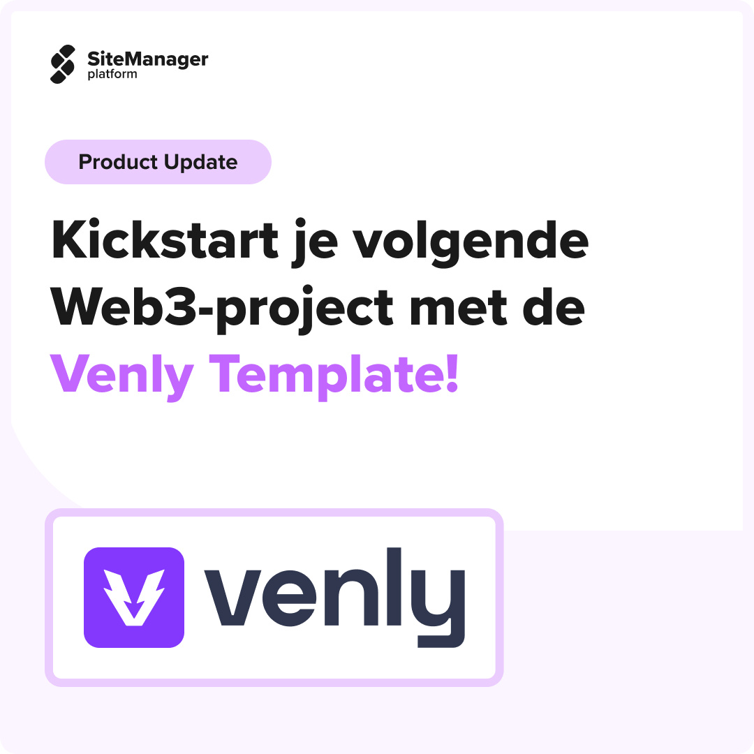 🚀 Onze nieuwe Venly Template komt er aan! 🚀

Via makkelijk te beheren Web3 collections maak je moeiteloos exclusieve content toegankelijk via NFT’s.
Creëer, mint en biedt exclusieve toegang in slechts een aantal klikken.
#sitemanager #productupdate