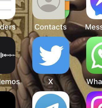 Pretty much done with X. Moved on. The satisfying thing is that I never updated my Twitter app so I’ve been using Twitter (blue bird and all) til just last week. This is the app symbol on my phone 😁👇🏼