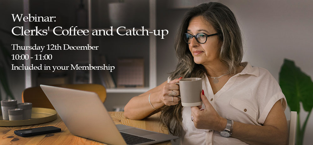 Join our Director of Learning and Professional Development, Virginia Parkes, for our Clerks' Coffee and Catch-up! lnkd.in/eg9bT2ZD
This online session is not recorded to allow you to speak freely and bring forward any questions or topics you’re eager to explore!