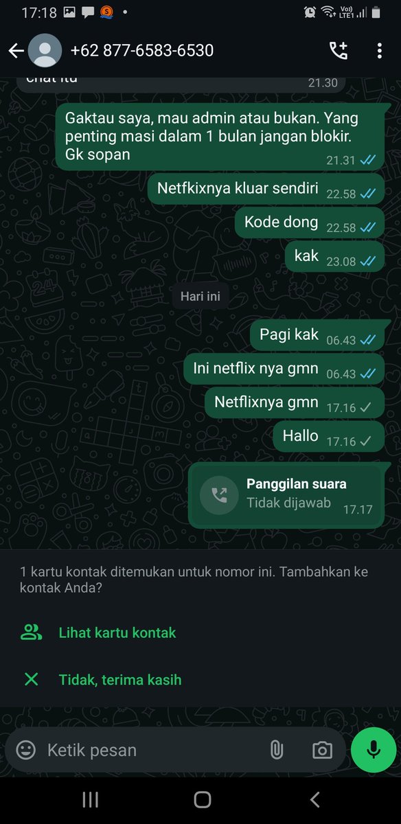 Nomer penipu netflix ya. Habis bayar di blokir #Netflix #zonauang #jualnetflix