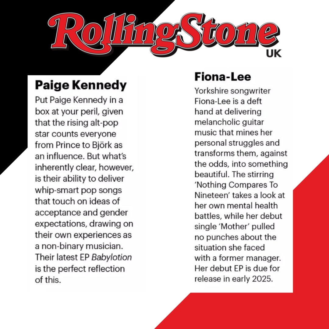 Super Cat PR (@supercatpr) on Twitter photo Fiona-Lee & Paige Kennedy feature in the Dec-Jan issue of Rolling Stone (UK) on their Recommends page
✏️@nickjwreilly
Pick up a copy of the magazine at the link below:
rollingstone.imbmsubscriptions.com/current-issue-…
<a href="/PagsKennedy/">Paige Kennedy</a> / <a href="/FionaLeeMusic/">Fiona-Lee</a> / <a href="/RollingStoneUK/">Rolling Stone UK</a> Fiona-Lee & Paige Kennedy feature in the Dec-Jan issue of Rolling Stone (UK) on their Recommends page
✏️@nickjwreilly
Pick up a copy of the magazine at the link below:
rollingstone.imbmsubscriptions.com/current-issue-…
<a href="/PagsKennedy/">Paige Kennedy</a> / <a href="/FionaLeeMusic/">Fiona-Lee</a> / <a href="/RollingStoneUK/">Rolling Stone UK</a>