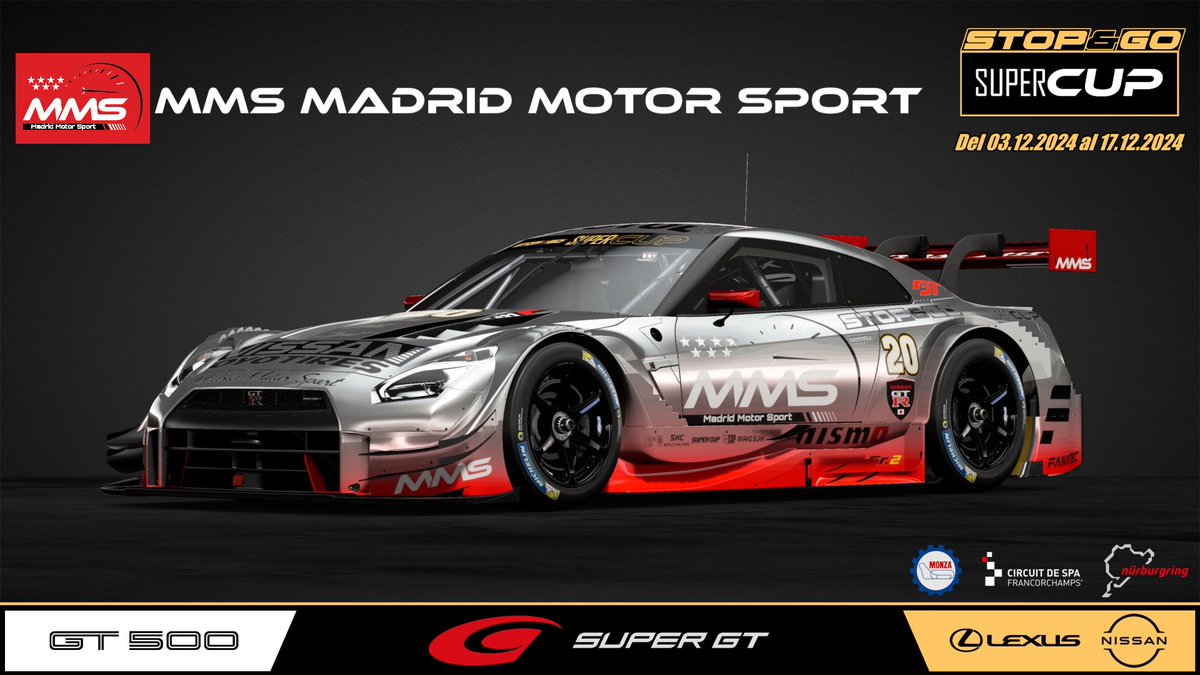 (5/7) Presentación de Escuderías IV S&amp;G Super CUP 2024.

<a href="/MMS_Madrid/">MMS Madrid Motor Sport</a> 

Ránking S&amp;G: 7º   
Grand Slam: 4º puesto 
SWC:  4º puesto
The CUP: 4º puesto 
Memorial +50: ---