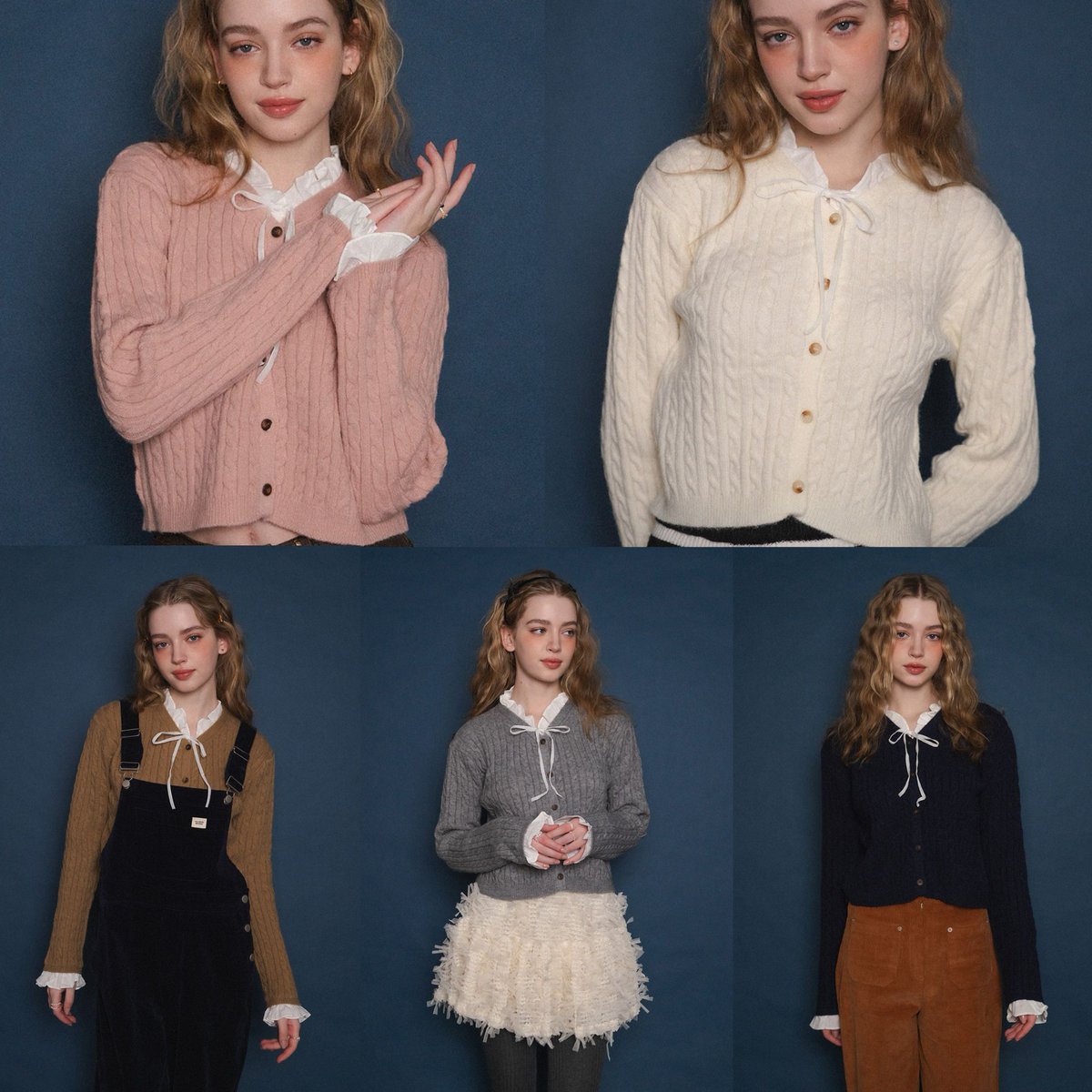 k*o様 紗栄子アリソンブラウン　水色 ボーダー フード付きニット k*o様 紗栄子アリソンブラウン 水色 ボーダー フード付きニット - メルカリ