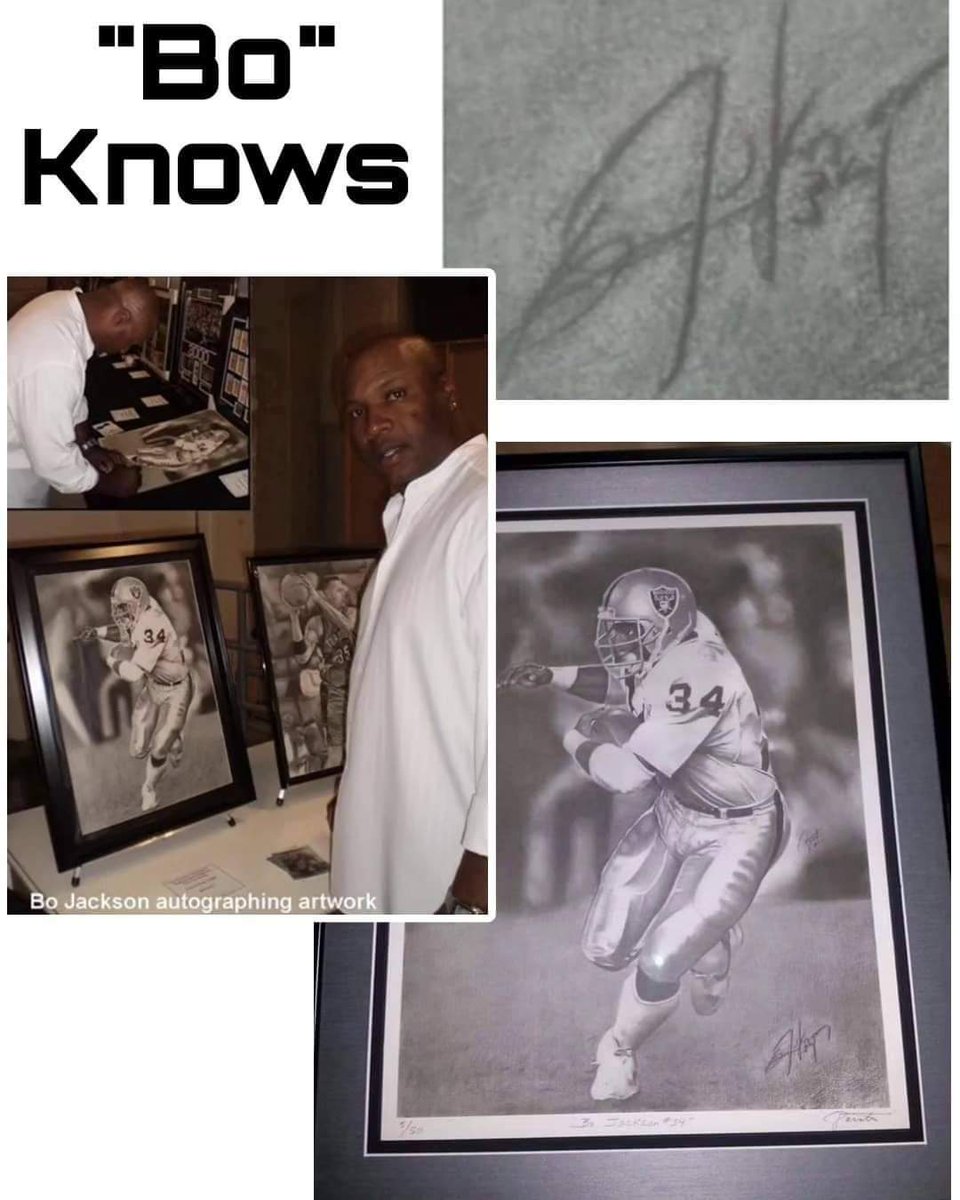 clarencepointer's tweet image. Definitely share

I'm having a clearance sale on the 20 remaining autographed limited edition #BoJackson prints.  This is extremely a RARE piece of art.  
Contact me asap for ordering details via dot.cards/pencilman

#Auburn #Heisman #Raiders