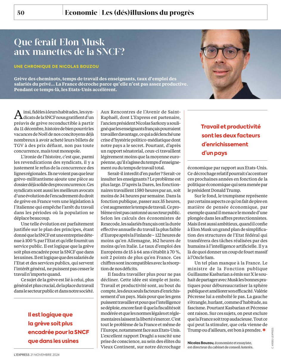 Mise en concurrence des monopoles, déréglementation ambitieuse de la vie économique, augmentation du temps de travail dans la fonction publique… : l’agenda libéral dont la France a besoin.

Dans L’Express ⬇️