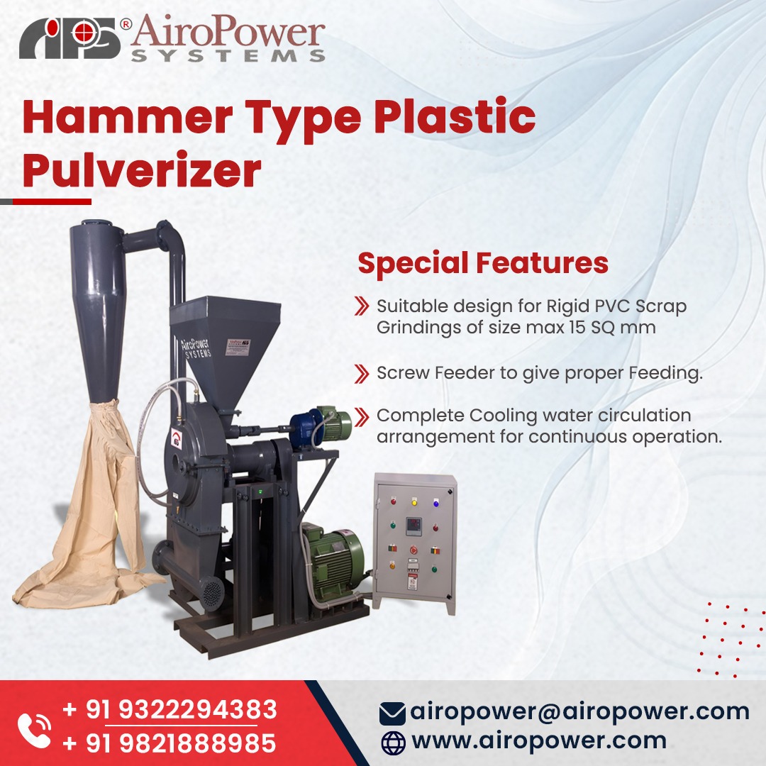 AiroPower1's tweet image. 🌟 Transform Plastic Waste into Opportunity with AiroPower Systems! 🌟
.
📞 +91 93222 94383 | +91 98218 88985
✉ darshan@airopower.com
🌐 airopower.com
.
.
.
#AiroPowerSystems #PlasticPulverizer #PVCRecycling #PlasticWaste #IndustrialMachines #RecyclingSolutions