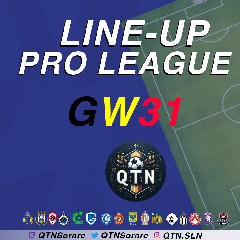 QTNSorare's tweet photo. 🔮 LINEUP JPL 🇧🇪 GW31

Découvrez mes compos probables pour les 16 équipes de #ProLeague ce week-end👇

🔃💙 RT & FAV très apprécié pour soutenir ma création de contenu 🤝

Par un passionné pour des passionnés. 

#Sorare #GW31 #JPL #ProLeague #JupilerProLeague