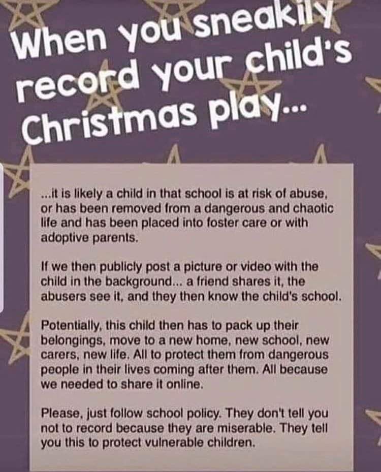 As we come to the season of school nativity productions, please remember: