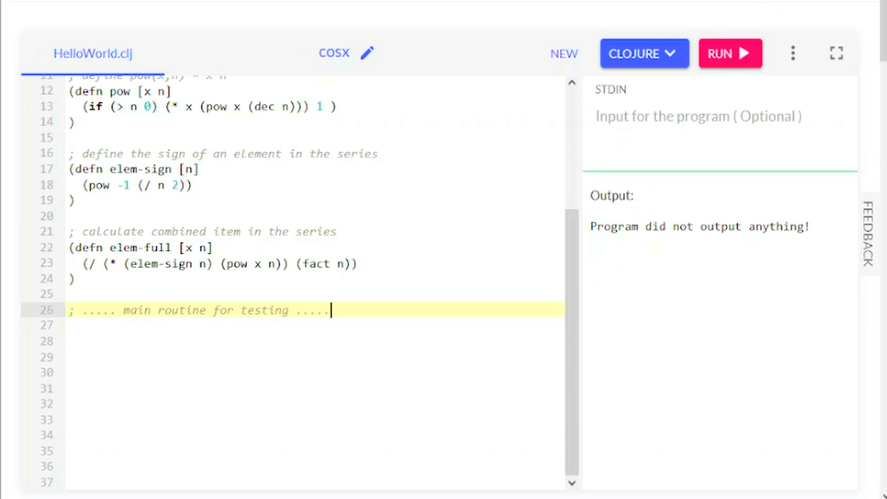 xgeorgio_gr's tweet image. #Coding_Fridays : Estimation of cos(x) via dynamic series in Clojure
Watch the full video in Youtube channel central -- youtube.com/@apneacoding 
#ambient #coding #programming #notalking #clojure #terminal #console #declarative #functional
