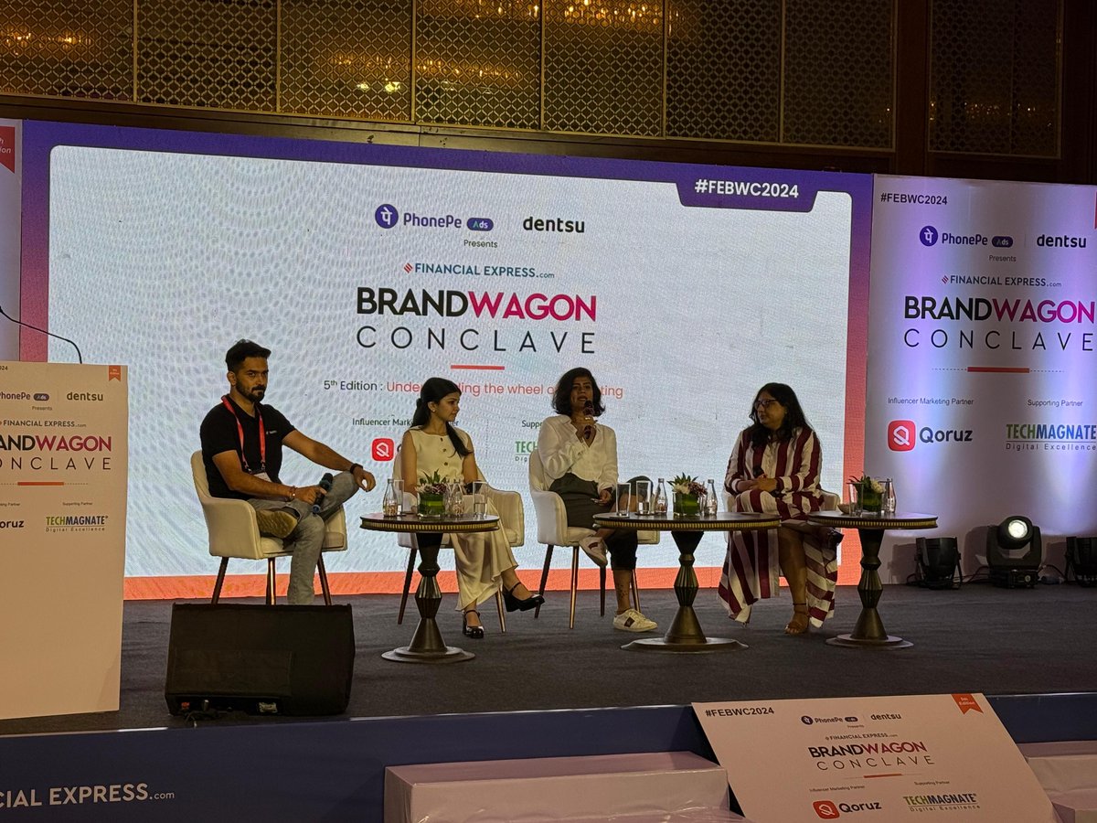 FEBrandWagon's tweet photo. LIVE from #BrandWagonConclave: The Fireside Chat on "Is Content Creation a Viable Career Option for the Masses?" has begun!
Stay tuned for more updates!
#FEBWC #BWC2024 #Marketing #Advertising #Digital #AI https://t.co/TWxyK1AKjt