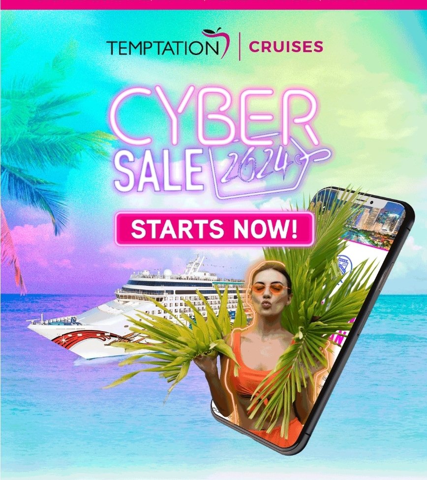 flightnhotels's tweet photo. CYBER SALE ENDS DEC 4, 2024
{https://t.co/yfnZL6Fgsm}
Temptation Caribbean Cruise
●Feb24-Mar1, 2025.
●Nov16-21, 2025
Get up to $150 USD off.
Promo Code: CYBERSALE2024
#cybersale #temptationcaribbeancruise #caribbeancruise #miami #miamiFlorida #forsingles #forcouples #foradults https://t.co/tOFhErhgoX
