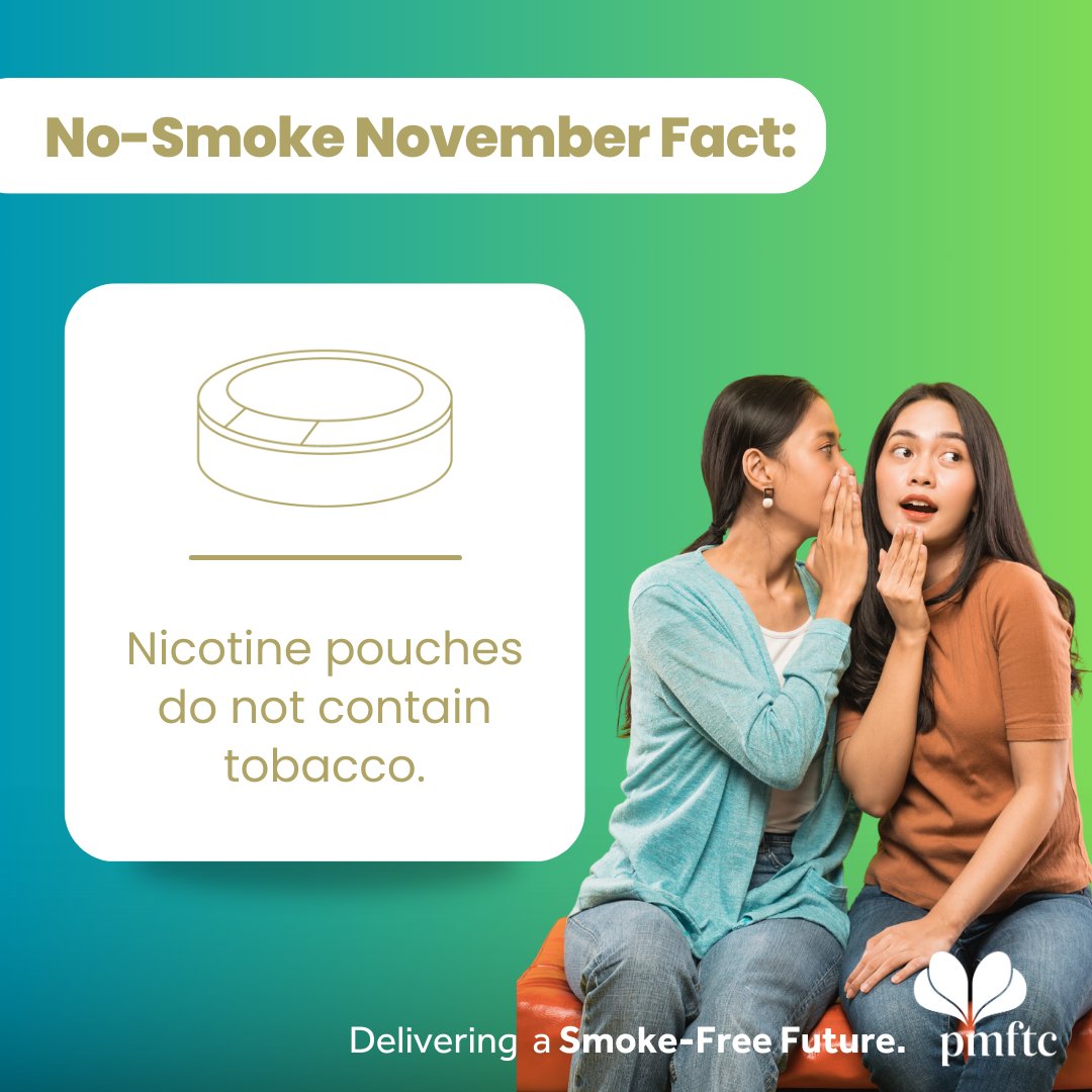 #NoSmokeNovemberFact: Nicotine pouches are tobacco-free.

Although nicotine is derived from tobacco plant, nicotine pouches contain no traces of the actual tobacco. 

Read more: pmiscience.com/en/products/or…
