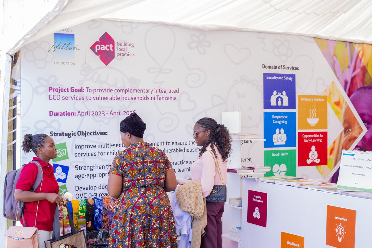 PactTanzania's tweet photo. Are you attending the National Commemoration of #WAD2024 at Majimaji Stadium? 

Discover how our Early Childhood Development project, funded by the @hiltonfound, supports health and well-being from the very start.

Come, engage, &amp; see the impact we are making.

#UniteToReachAll https://t.co/LIPu4aA34g