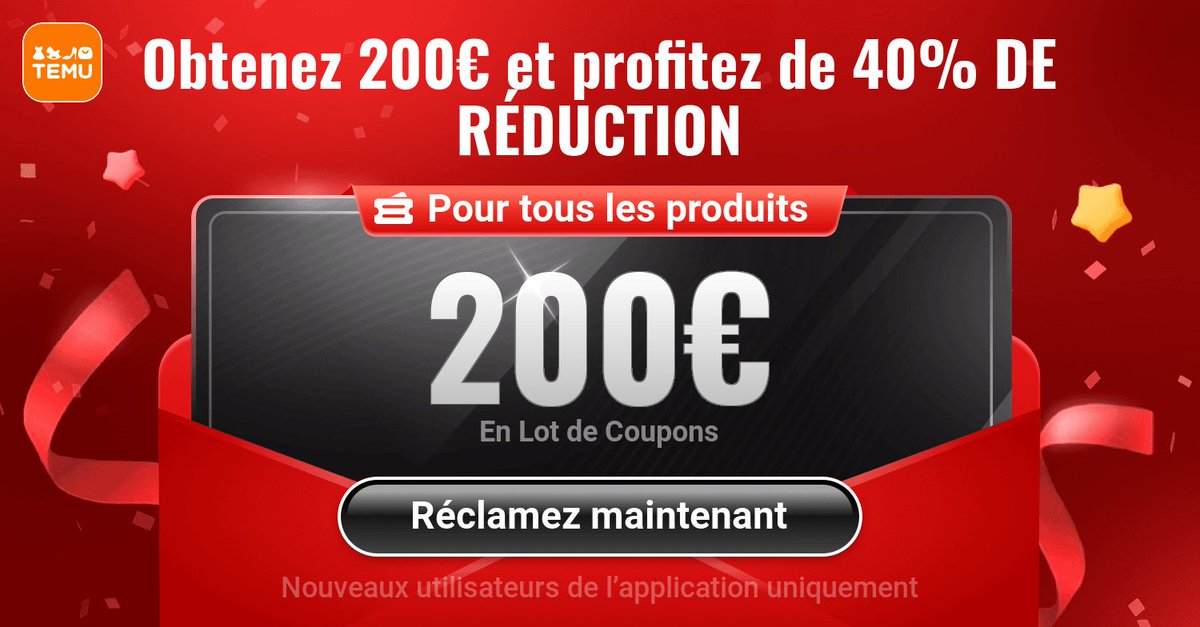 ⭐️Cliquez sur le lien temu.to/k/e7em50wi0pm pour obtenir 💰200€ pack de coupons !! Obtenez directement 💰200€ dans l'application Temu ici : app.temu.com/m/nk6wqzh2jeb
Encore une surprise pour vous ! Cliquez sur temu.to/k/efi87o6f9pd ou sur Rechercher inx29942 pour gagner ensem