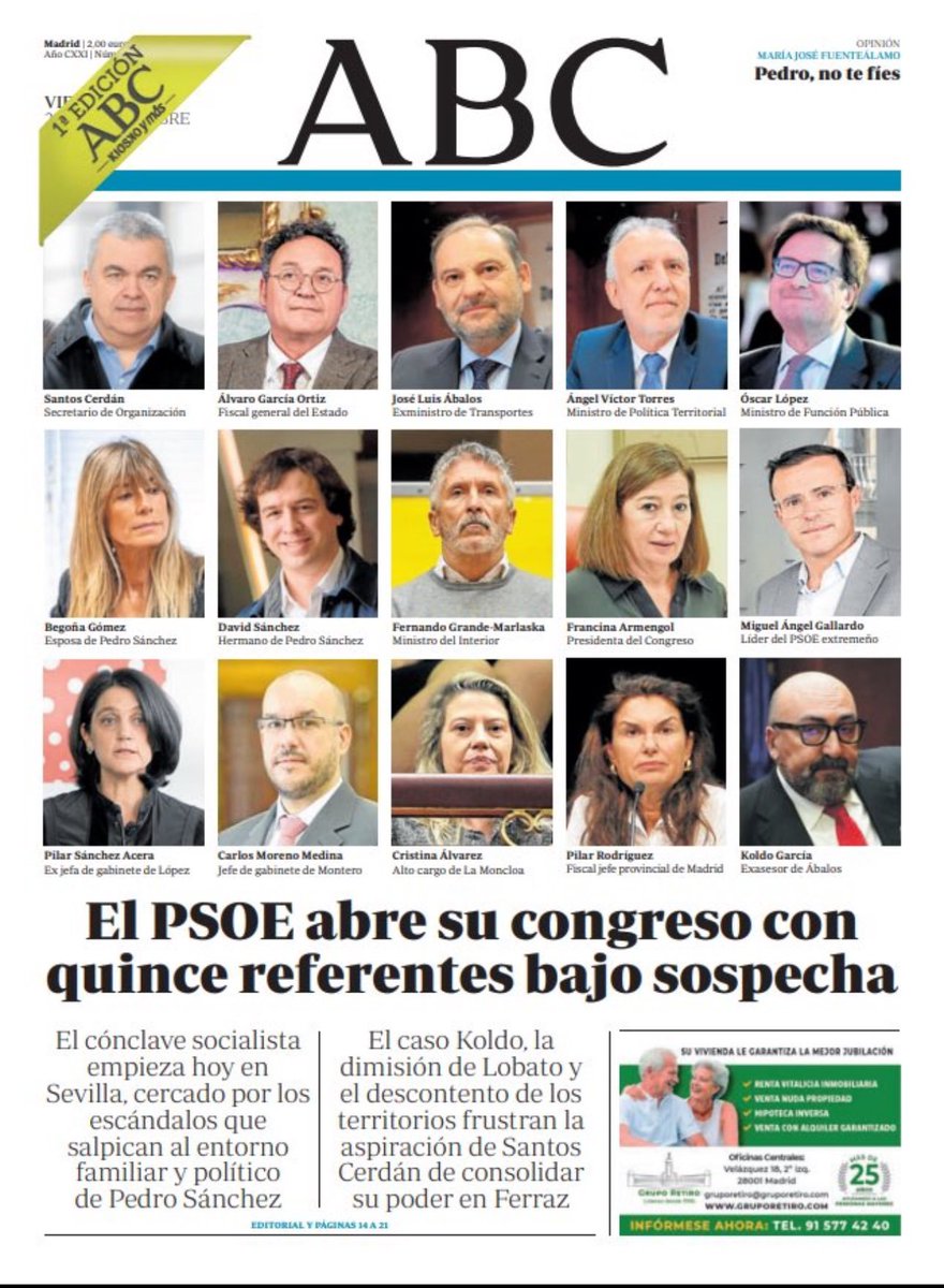 DEMOLEDORA portada de ABC ⚡

La banda de un partido lleno de corrupción 👇🏻