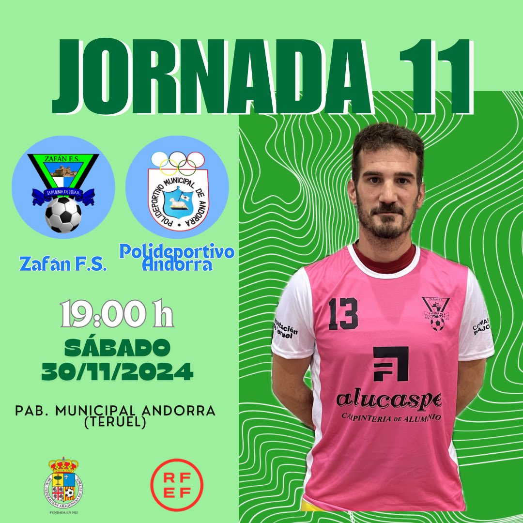 Zafán F.S. (@zafanfs) on Twitter photo ————𝗝𝗢𝗥𝗡𝗔𝗗𝗔 1️⃣1️⃣ ————
🆚 <a href="/andorra/">Jean-Christophe</a>.fs
🏟 Pab. Municipal Andorra (Teruel)
🗓30/11/2024
⏰19:00 h
🏆Tercera división
#vamoszafán #aupazafán💙 #súbetealtrendelailusión ————𝗝𝗢𝗥𝗡𝗔𝗗𝗔 1️⃣1️⃣ ————
🆚 <a href="/andorra/">Jean-Christophe</a>.fs
🏟 Pab. Municipal Andorra (Teruel)
🗓30/11/2024
⏰19:00 h
🏆Tercera división
#vamoszafán #aupazafán💙 #súbetealtrendelailusión
