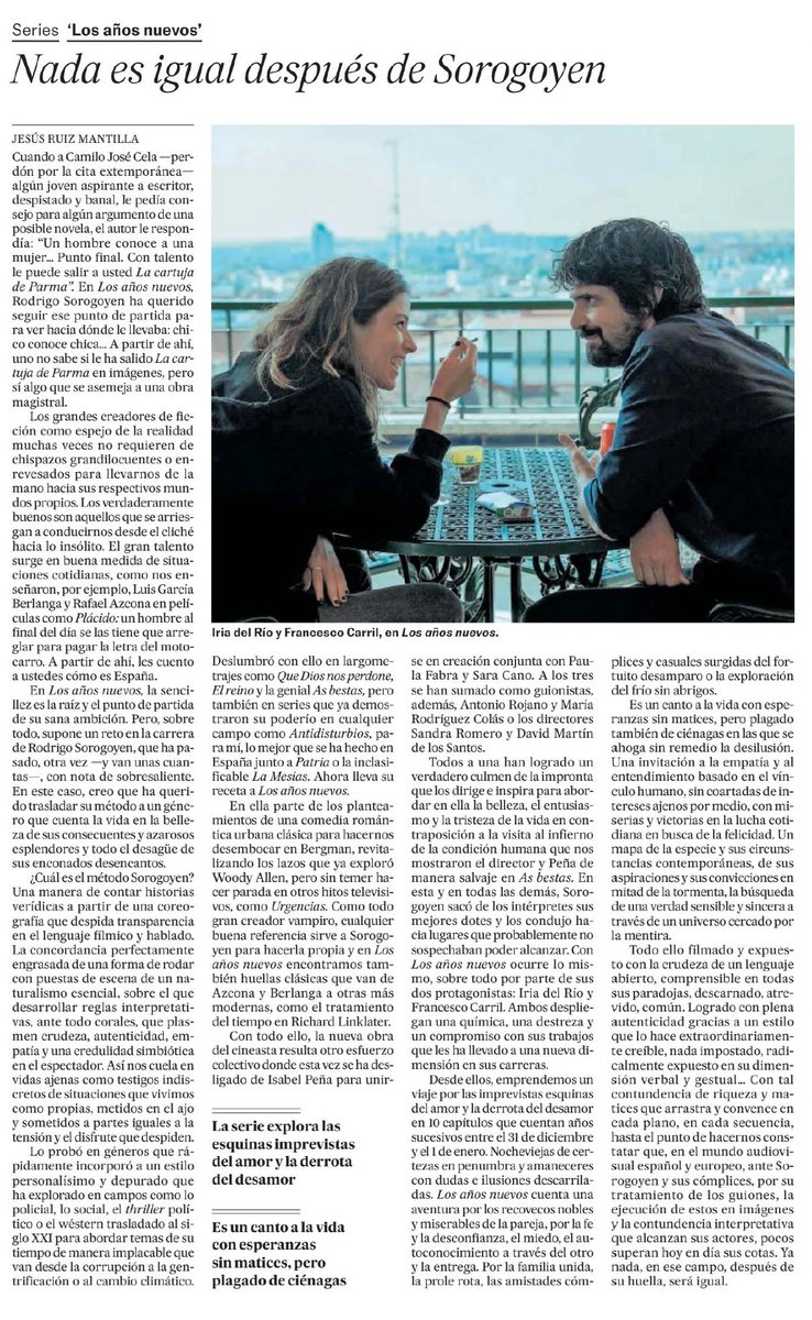Los años nuevos: nada es igual después de <a href="/Sorogoyen/">Rodrigo Sorogoyen</a>

El cineasta consolida en la nueva serie un estilo tan transparente, crudo y verídico que abre en el ámbito audiovisual nuevos caminos con sus obras
elpais.com/television/202…