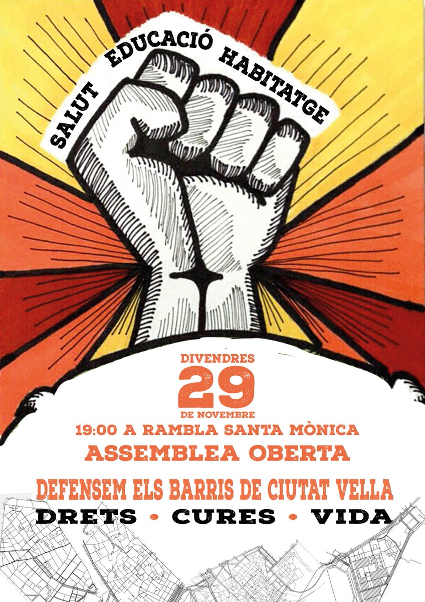 RavalRebel's tweet photo. 🤝 ASSEMBLEA OBERTA 🤝
📌 AVUI a les 19, Rambla de Santa Mònica
Els carrers són nostres. Com passem a l'acció?

Des de fa un any ens estem reunint col·lectius que lluitem per la salut, l'habitatge i l'educació. Per per afrontar-ho junts, en clau de drets i de força comunitària. https://t.co/2sQxRzeH7S