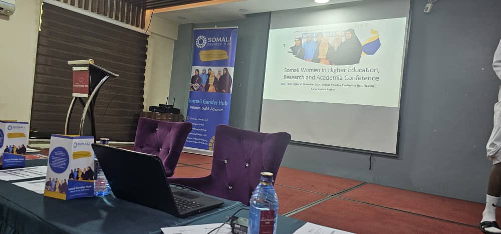 The conference is now officially kicked off by the founder of SGH Sahra Ahmed Koshin.
And it's the fourth annual conference the agenda of of the conference will be Somalia Women in higher education, research and academia.